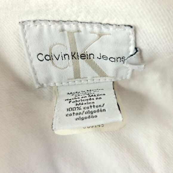 Calvin Klein Jeans Denim Trucker Jacket Vintage 90s White Mens Size Medium - Picture 6 of 7